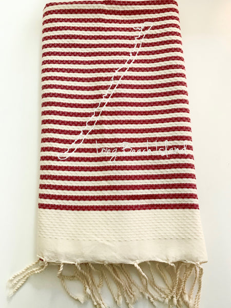 Long Beach Island Embroidered Honeycomb Bath & Beach Foutas