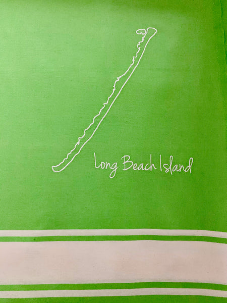 Long Beach Island Embroidered Flat Bath & Beach Foutas