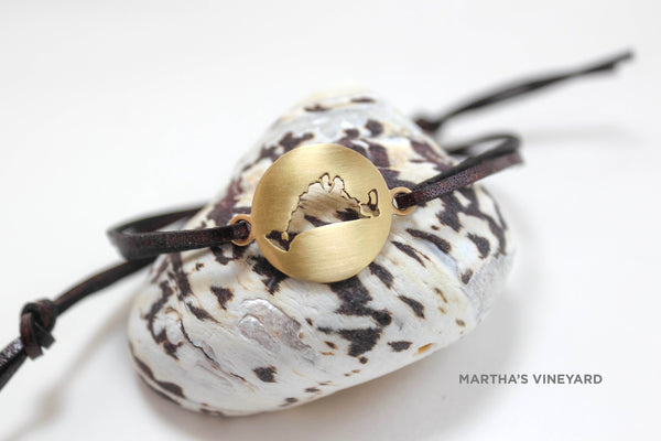 Small brass Martha's Vineyard medallion with matte finish