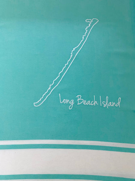 Long Beach Island Embroidered Flat Bath & Beach Foutas